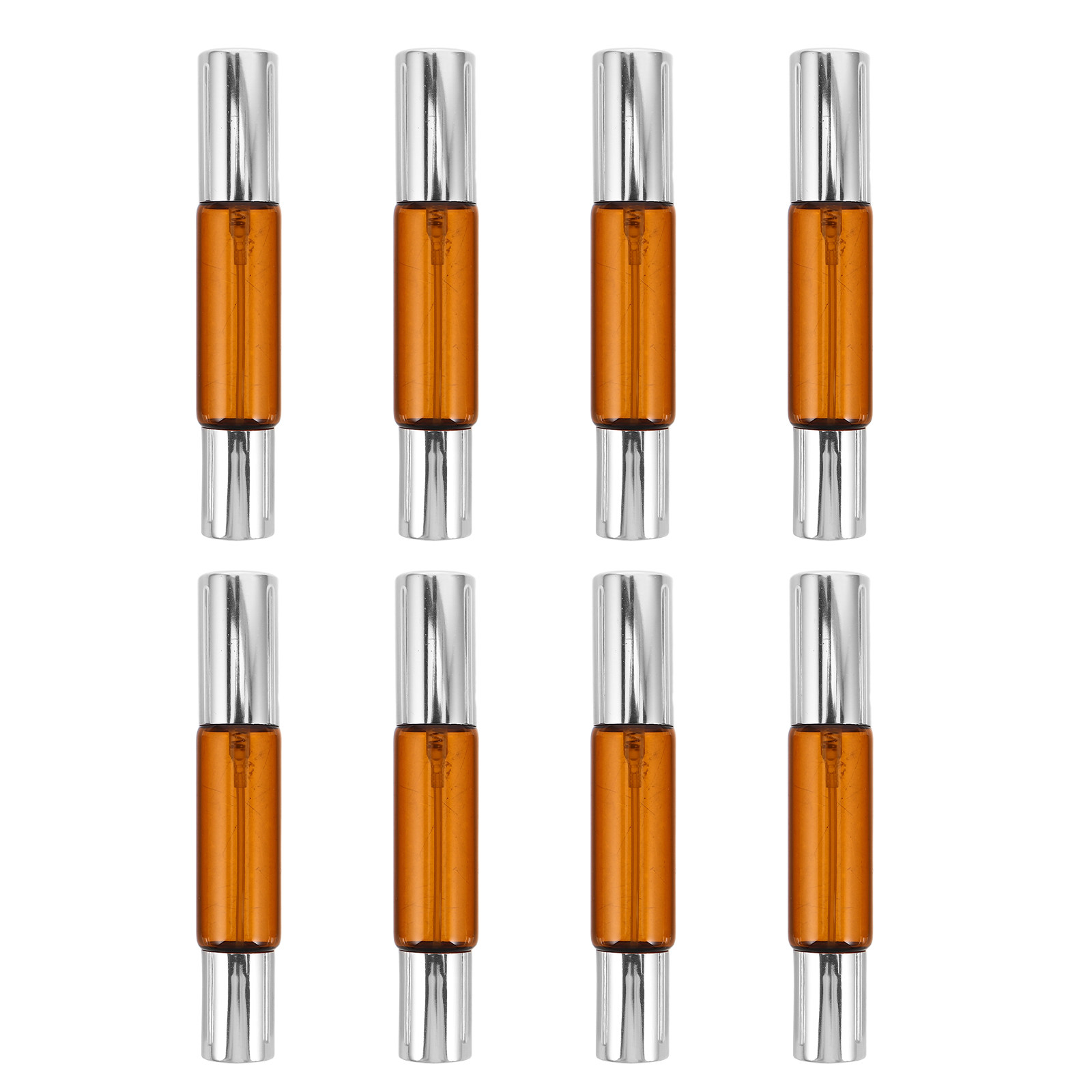 Perfume Refill Bottle - 8-teiliges Set aus bernsteinfarbenen Glasflaschen für