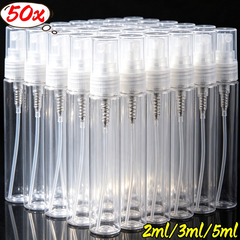 Perfume Fragrance Difference - 50/10x Mini-Parfüm-Sprühflasche Tragbare Reise-Transparente Sprühflaschen Transparente